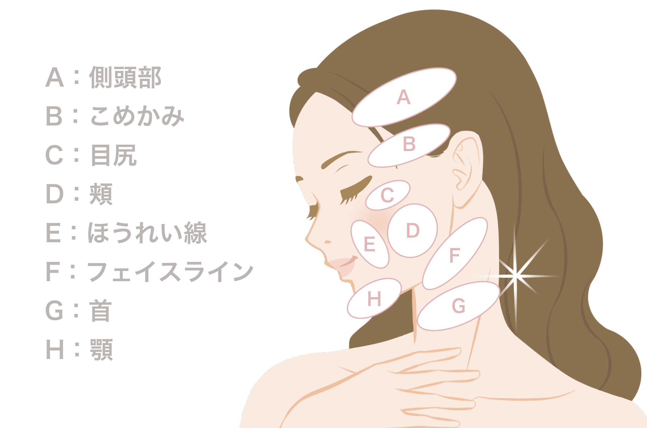 HIFU(ハイフ)フェイシャル施術箇所
